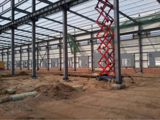 Warehouse Frame Color Customizable Steel Structure Warehouse With H Section Frame And Steel ...