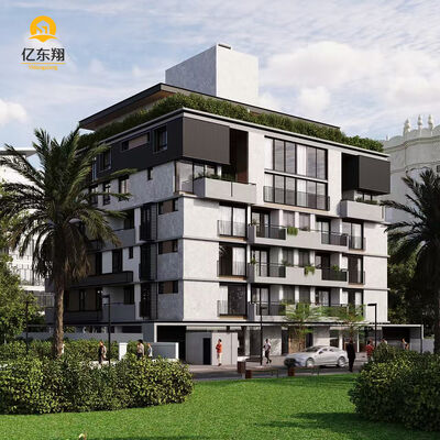 Multi Story Prefab Steel Structure Building with 10-Year Warranty High-Strength Steel and Thermal Acoustic Insulation